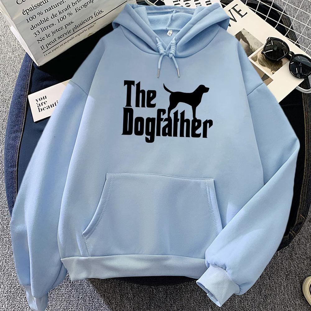 Graphic Clothes The Dogfather Cartoon Printing Sweatshirts Roupas Femininas Moletom Winter Fleece Long Sleeve Pullovers Women