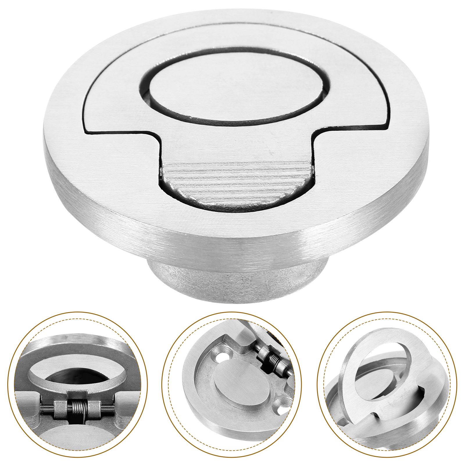 

51 16 Satin Polished Stainless Steel Round Pull Ring Cabinet Handle Flush Mount Lift Marine Lifting Ring Hatch Pull Recessed 5.00X5.00X1.50CM серебряный