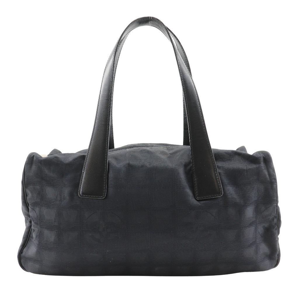 

CHANEL New travel line Tote Bag Mini Boston black Nylon canvas Women Used