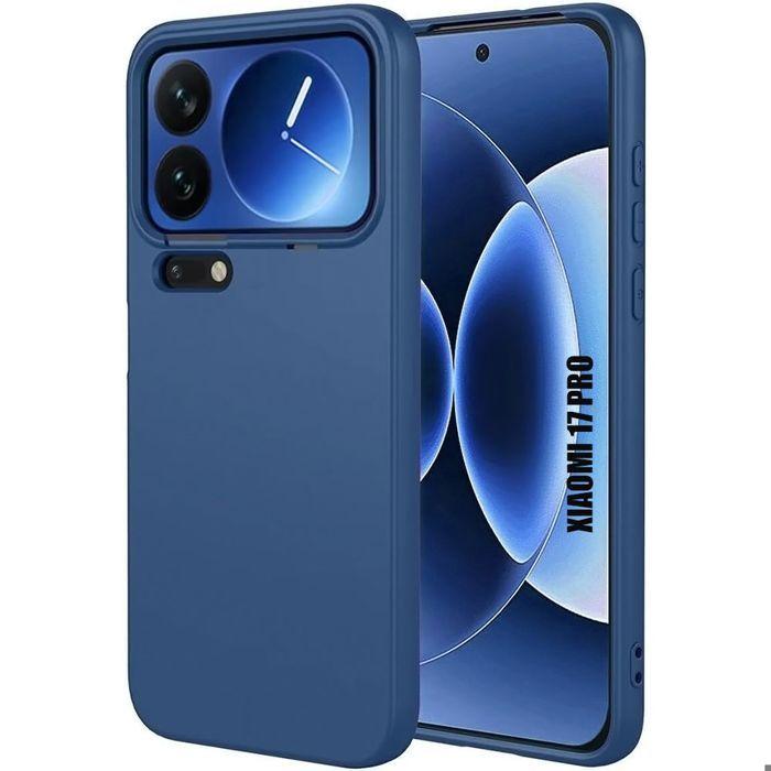 Coque pour Xiaomi 17 Pro, Protection Silicone Liquide Ultra Slim Souple Mat Bleu Marine