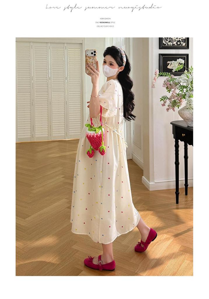 2026 Summer French Style Maternity Dress: Stylish & Thin, Mid-Length, Plus Size, Korean Version
