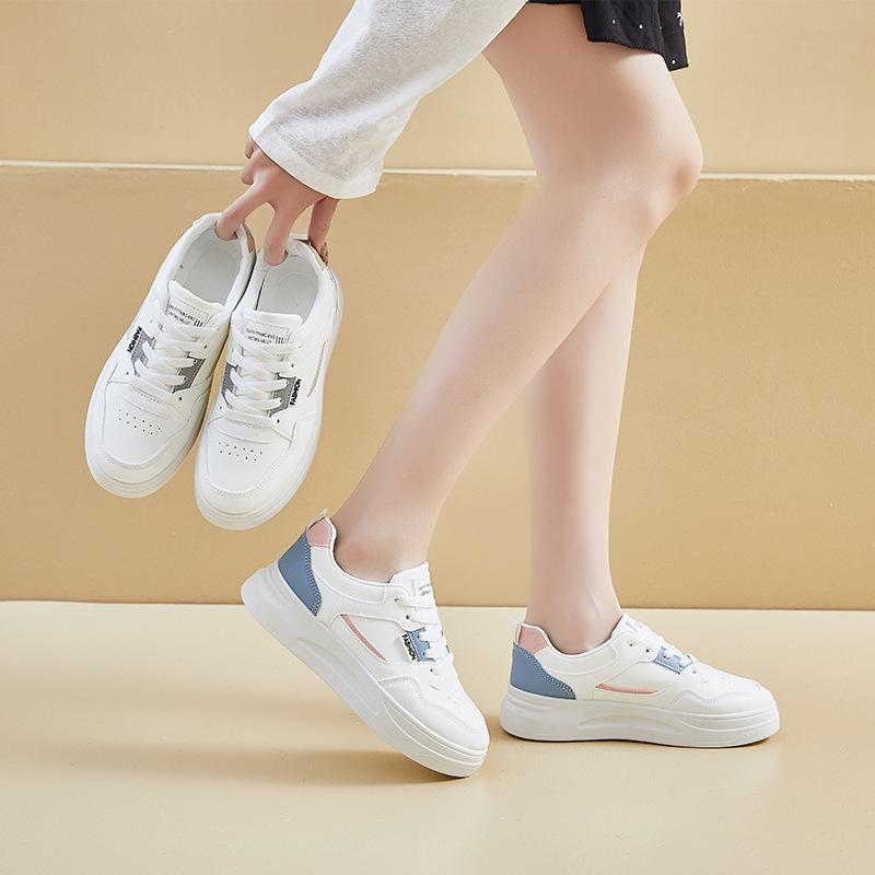 Spring White Shoes New Style of Female Students' Thick-soled High-rise Sports Shoes Casual Shoes