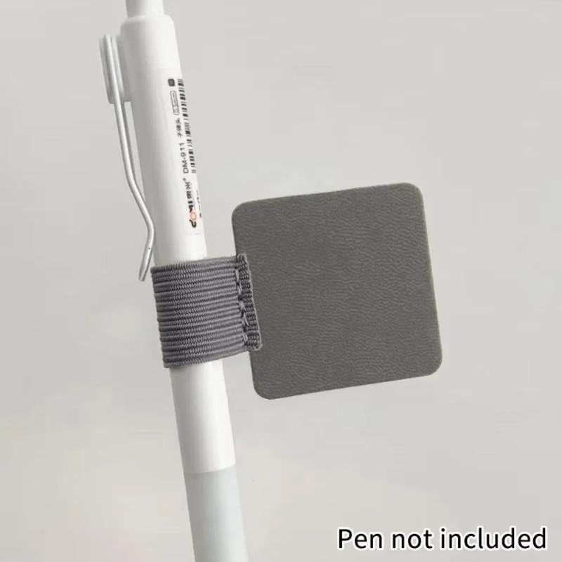 

1 шт. Портативный держатель-петля для ручки из ПУ кожи, эластичный крючок, зажимы для ручек с защитой от падения, держатель для карандашей с защитой от потери, офисные канцелярские товары, кожаная ручка надежно серый