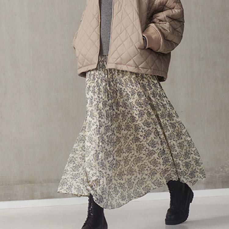 Uniqlo × Clare Waight Keller Collaboration Chiffon Casual Long Skirt Women skirts Off-White 461108-01