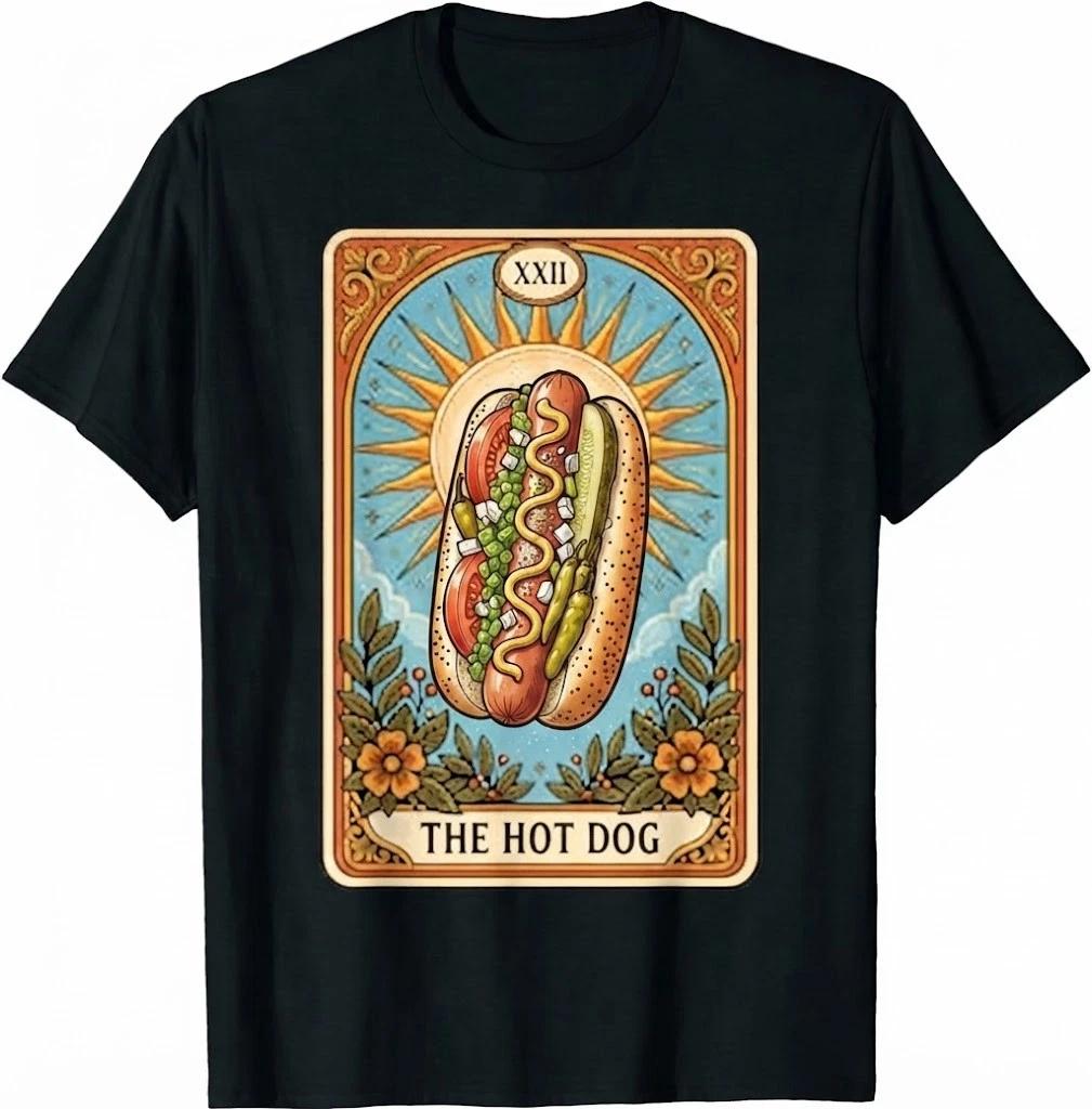 Hot Dog Bun Lover Foodie Food Lover The Hot Dog Tarot Card T Shirt 3XL