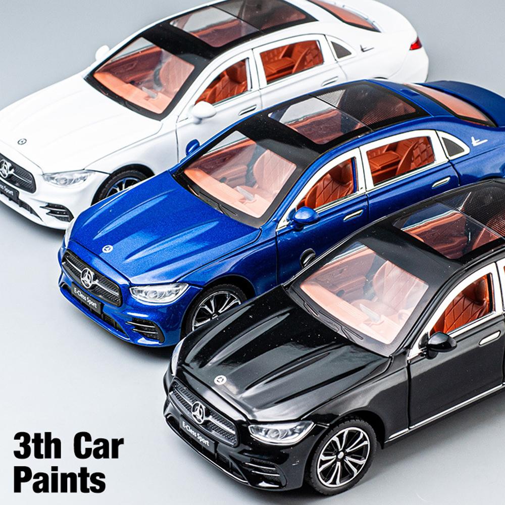 1/24 Scale E-Class E300L Diecast Car Model Toy, Pull Back Toy Vehicle with Sound and Light for Kids Toddler Boys Girls Gift Collection