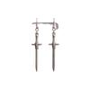 Personality Gothic Silver Color Cross Long Sword-shaped Pendant Dangle Earrings for Men Women Halloween Fashion Retro Jewelry