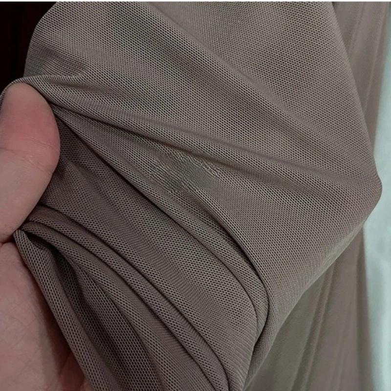 Wide 150cm Nylon Mesh Fabric Spandex High Elastic Dense Black White for DIY Sewing Lace Shirt Stockings