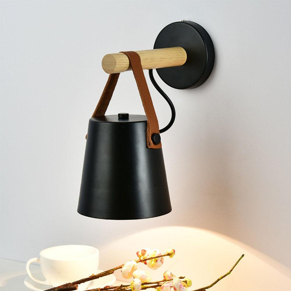 Wooden Wall Lamp Interior Light Fixture For Home Sconce Interior Lighting Living Room Nordic Modern Bed Wall Lamps With Wire E27