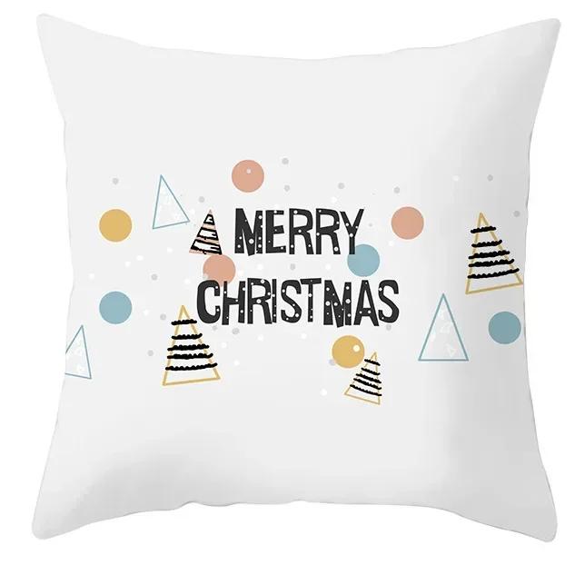 40/45/50/60cm Merry Christmas Santa Claus Printed Cushion Cover for Home Living Room Sofa Decoration Square Pillowcase