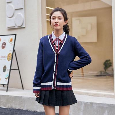 Auf Lager: Neuer Herbst- & Winter Preppy V-Ausschnitt Cardigan Pullover - Schul- & Lehreruniform-Stil