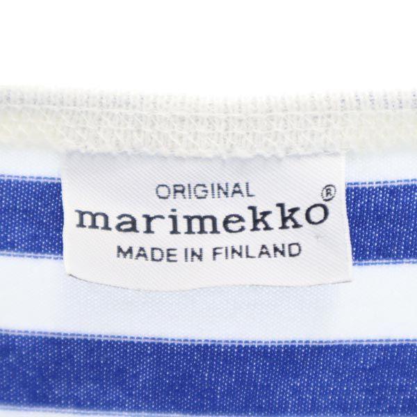 Marimekko Border Long Sleeve One Piece 160 Blue X White Kid's Used