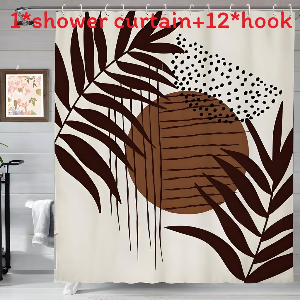 Boho Style Watercolor Polyester Shower Curtain Waterproof Fabric For Bathroom Decor And Privacy Divider