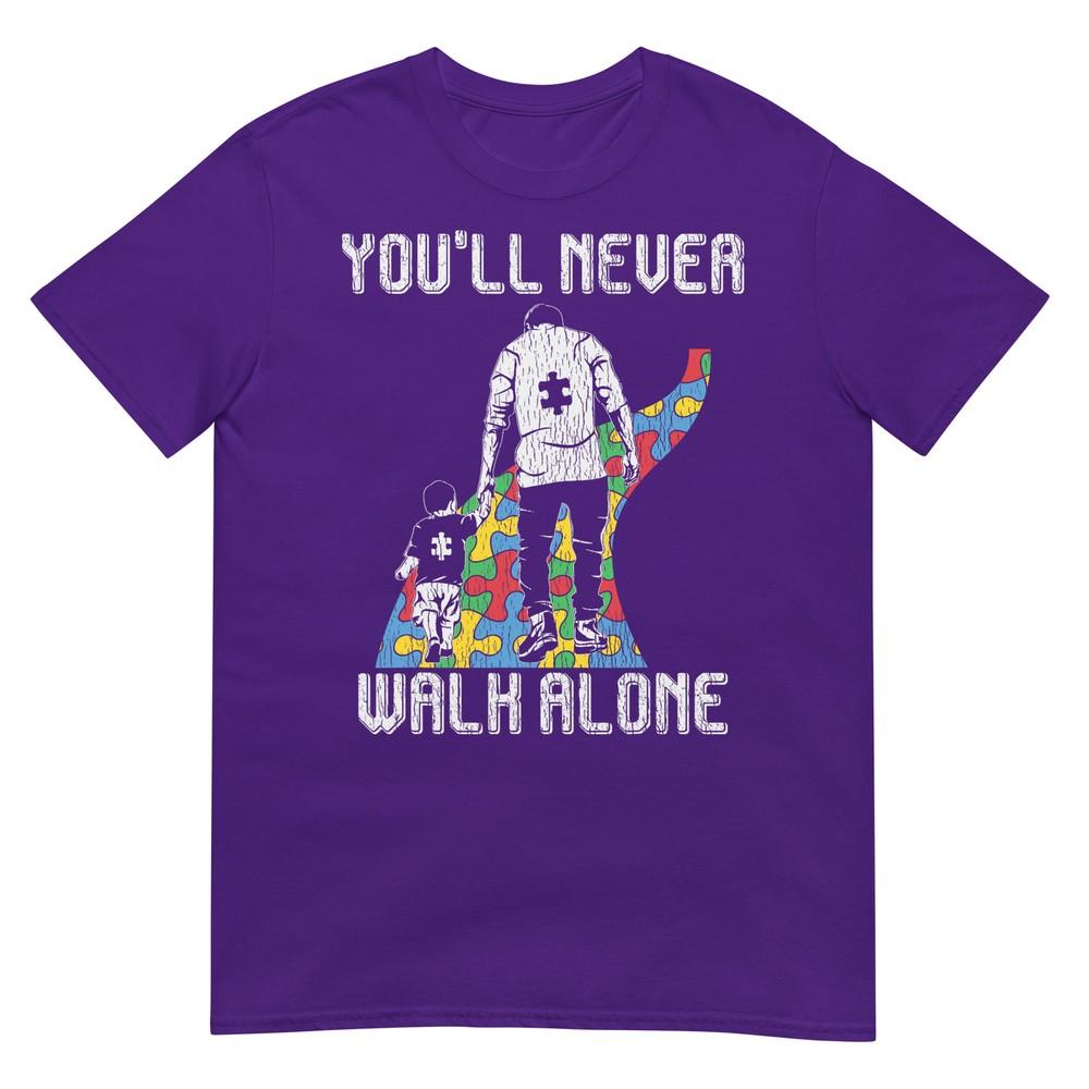 Vintage Father Son Family Autistic Kids Autism Awareness Dad TShirt