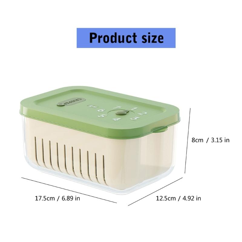 Innovative Timer Refrigerator Sealed Box for Organizing Fruits Vegetables Fridge Food Organizer with Drain Basket