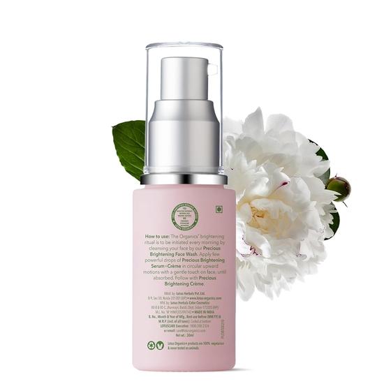 Lotus Organics+ Precious Brightening Serum + Creme | 100% Bio-Weiße Pfingstrose | Sulfat- & Parabenfrei | Für alle Hauttypen | 30g