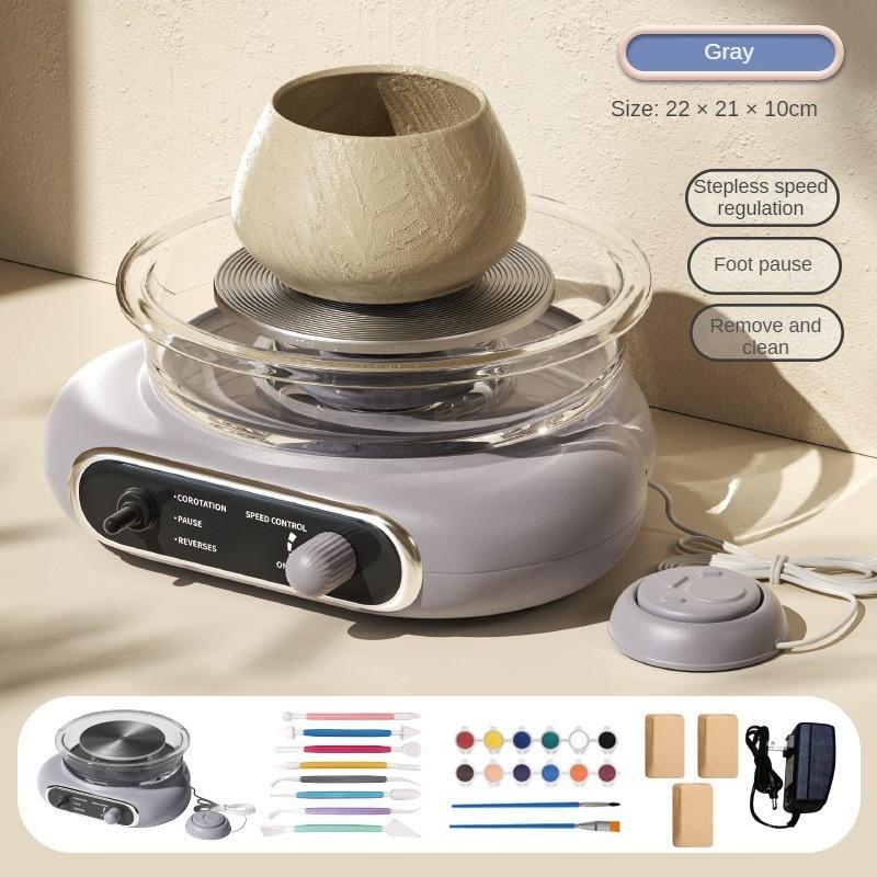 Continuously Variable Speed Professional Ceramic Machine Handmade Clay and Pottery Teaching Equipment Grey/Green Electric Pottery Machine