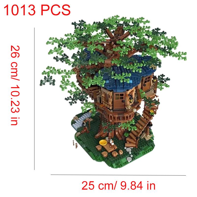 

Дом на дереве, два цвета, листья, строительные блоки, модель, кирпичи, детская игрушка на день рождения