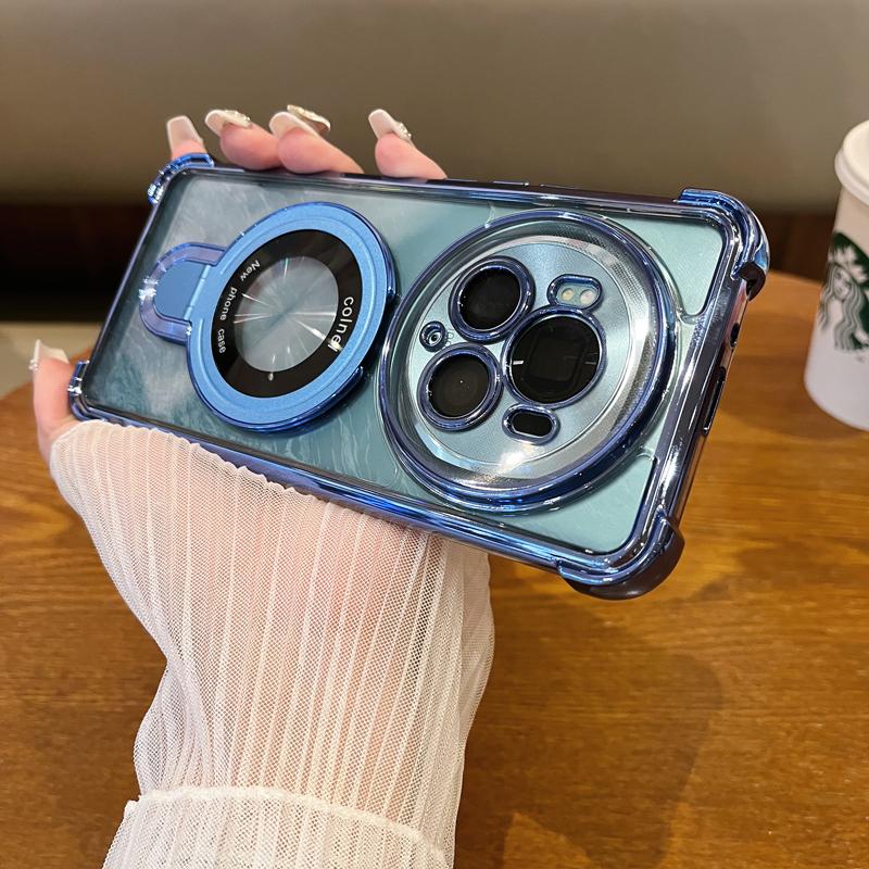 

Для Honor Magic 6 7 Pro 7 6 5 Lite Чехол Роскошный Держатель-кольцо Пленки для объектива камеры Гальваническое покрытие Подушка безопасности Мягкий силиконовый Ударопрочный Задняя крышка Honor Magic7 Lite синий