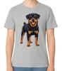 Rottweiler Dog Standing Illustration T-Shirt Strong Guard Dog Unisex Tee