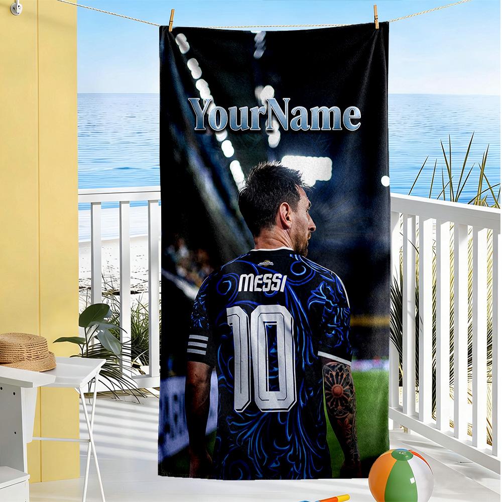 Messi Personalized Name Beach Towel Soft Durable Quick-Dry Portable for SwimmingBeachCamping Travel Beach AccessoriesGym