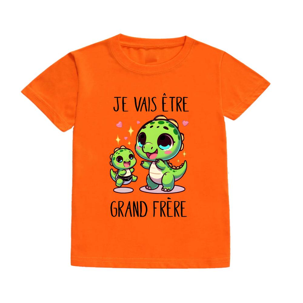 DinosaurI Will Become A Great Brother Kid Tee Top Pregnancy Announcement Tees Casual Short Sleeve T Shirt Family Party Clothes