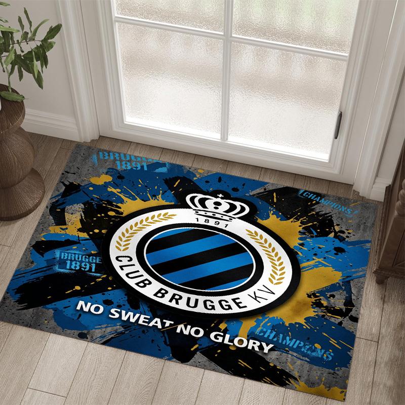 Club Brugge FC Design Tappeto in Velluto di Cristallo Accogliente Non?Tappeto Stampato Antiscivolo per Camera da Letto Soggiorno Ingresso