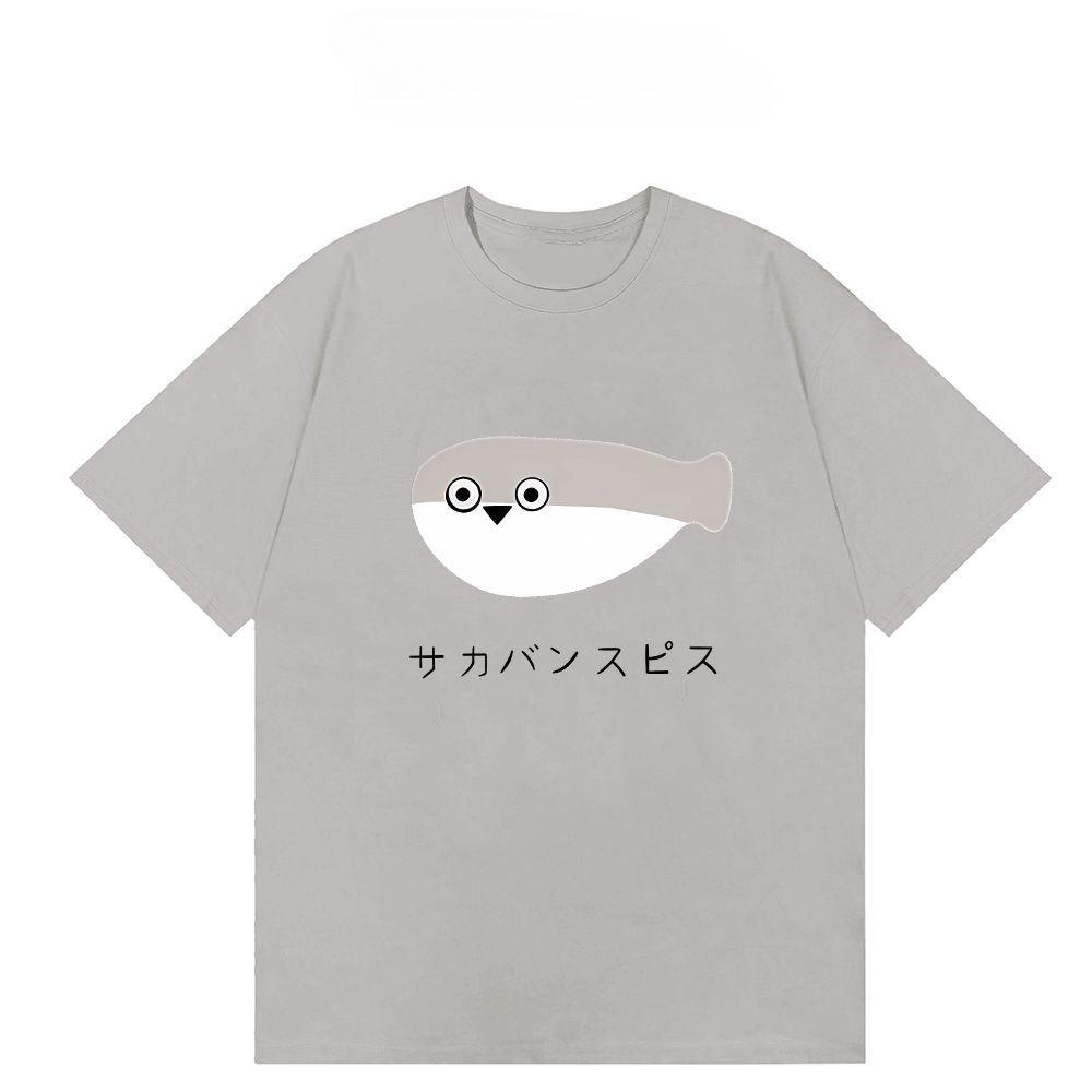 

Новые свободные летние топы для мужчин и женщин от американского бренда уличной одежды из чистого хлопка с принтами маленьких рыбок в Instagram 4XL