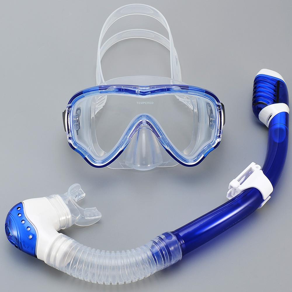 Children's New Large Frame Diving Goggles Full Dry Breathing Tube Set