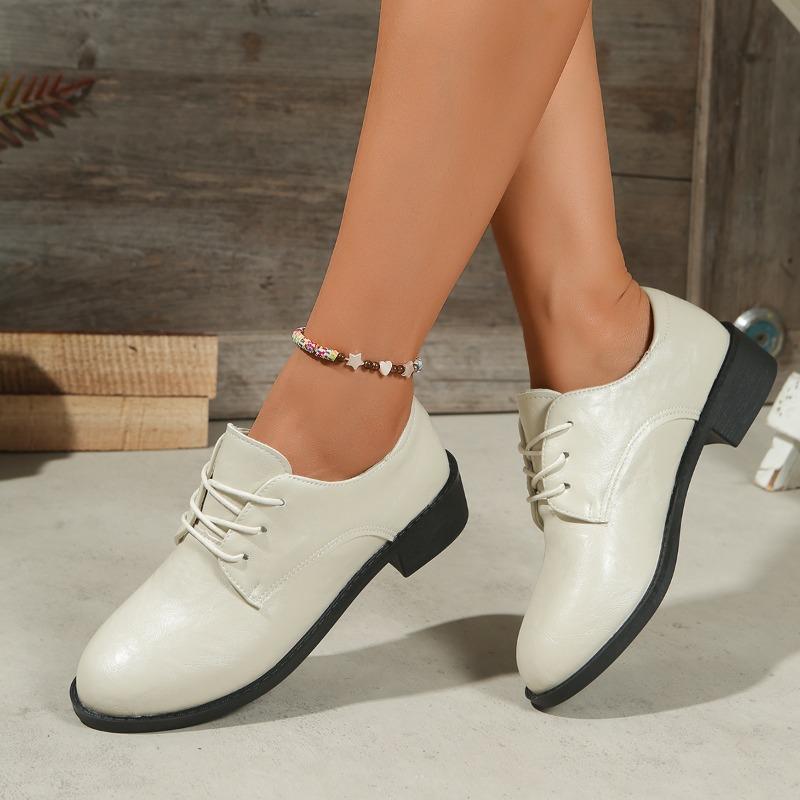 Women Retro Loafers Shoes 2025 New Luxury Brand Oxford Flat Shoes Women's Lace Up Outdoor Work Platform Shoes