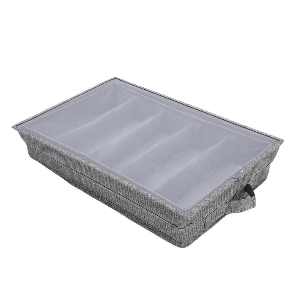 Flatware Utensil Storage Case Silverware Storage Box with Dividers 5 Compartment Flatware Storage Case with Handles