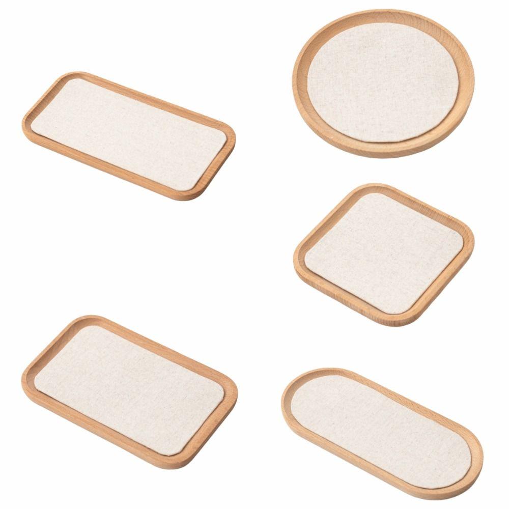 Portable Jewelry Display Plate Wooden Bracelet Necklace Tray  Jewelry Organization