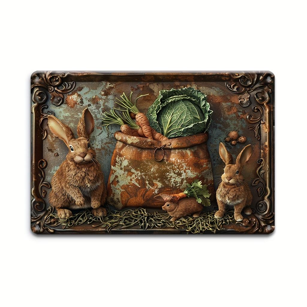 Vintage 3D Vegetables and Fruits Metal Tin Sign Plaque Decorative Plates for Farm Club Man Cave Bar Home Hotel Cafe Wall Decor