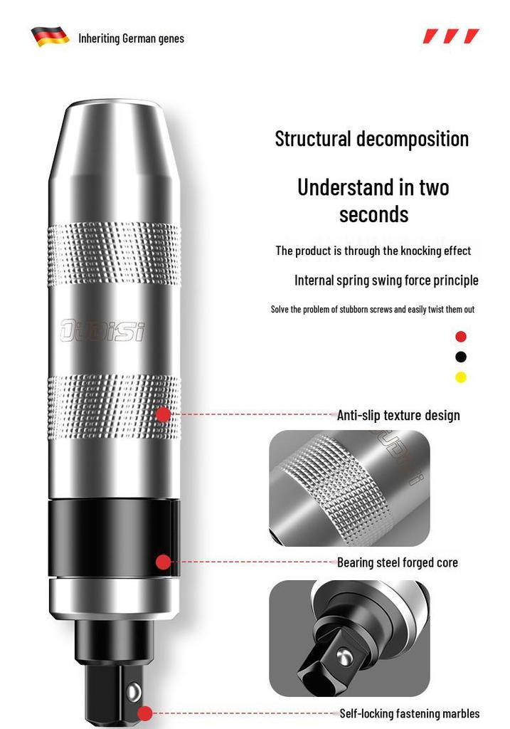 Multifunctional Cross Impact Bit Set & Screwdriver with Round Head Drill Bits