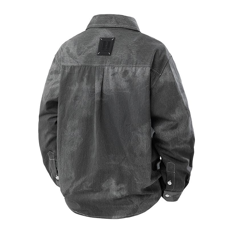 2025 Autumn Tie-Dye Denim Long-Sleeve Shirt Jacket