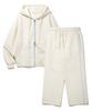 Bakken [Set] Point Pocket Lettering Embroidery Zip-Up Hoodie Semi-Wide Sweatpants Set