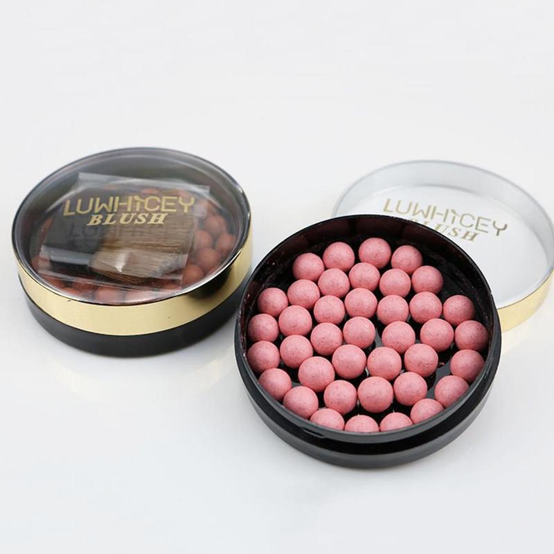 Face Blush Ball Waterproof Blush Highlightr Long Lasting Pigments Matte Oil-control Contouring Blush