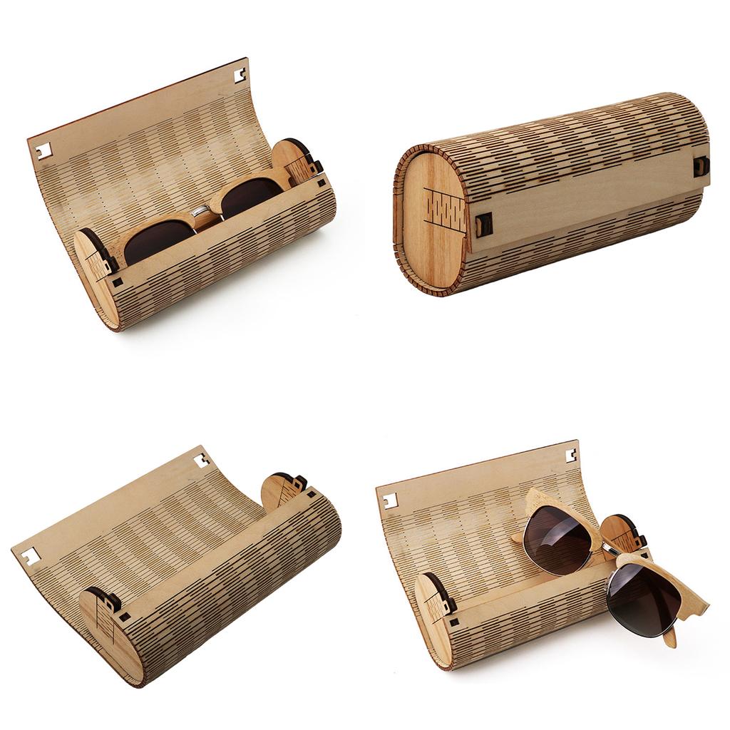Wood Hard Glasses Case for Sunglasses and Eyeglasses Vintage Hollowed Practical Eyewear Holder Glasses Box Easy to Carry