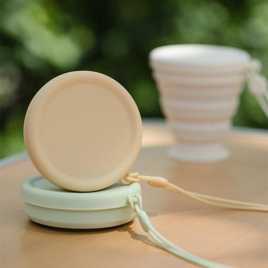 Silikon Faltbarer Wasserbecher für Reisen und Outdoor-Nutzung Weiter Mund Faltbar Tragbarer Trinkbecher für Kaffee Saft Erfrischungsgetränke Wiederverwendbar Faltbar