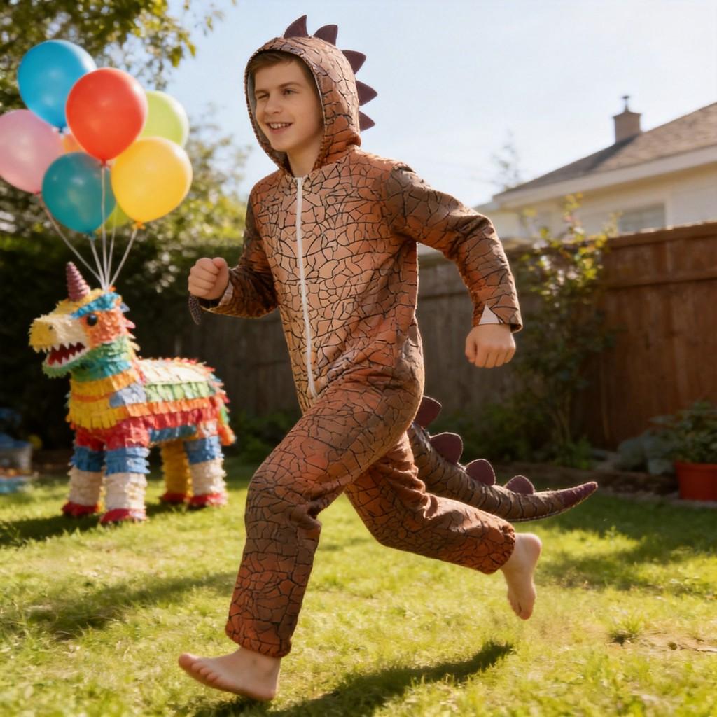 Dinosaur Cosplay Costume For Halloween Party With Soft Fabric And Street Style For Kids