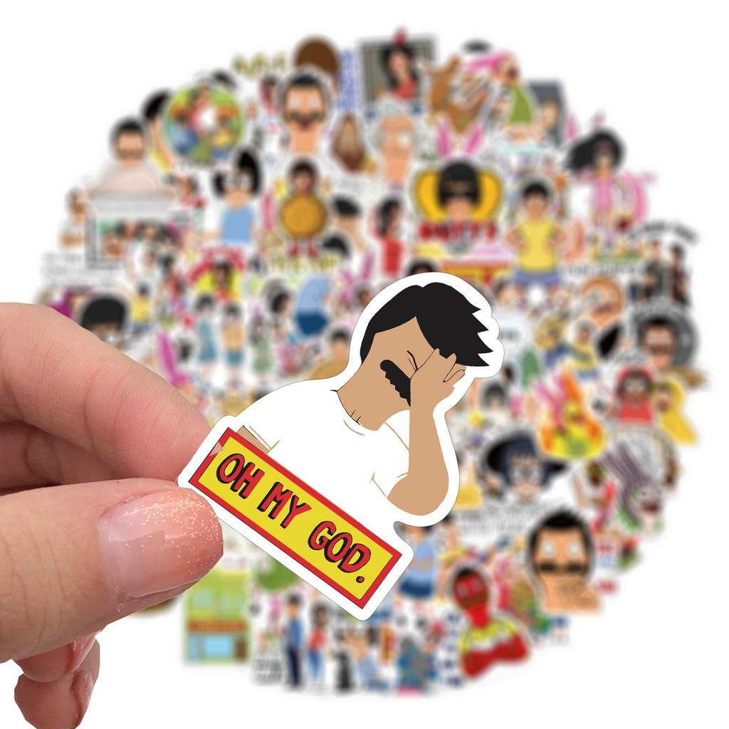 Bob's Burger Graffiti Stickers for DIY Luggage Laptop Skateboard Motorcycle Bicycle Stickers (10/50 Pcs/set)