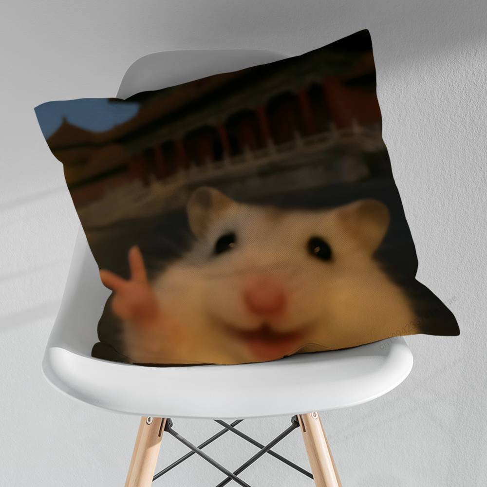 Hamster Lustig Traurig Meme Kissen über Wohnzimmer Sofa Kissenbezug Heimdekoration Schlafzimmer Zimmer Bett Kissenbezug