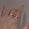 Yousheng Women Ring Opening Minimalist Elegant Luxury Golden Rhinestone Embedded Love Heart Finger Ring Fashion Jewelry