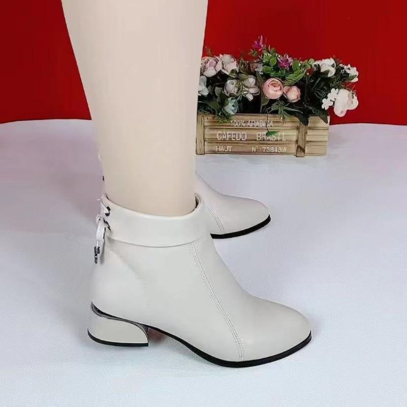 Короткие ботинки - Женская обувь нового стиля Модная и нескользящая обувь на мягкой подошве 41 бежевый 2170₽