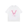 Oversized T Shirt Black Pink V Letter And Hand Graphic Print Casual Streetwear Fashion Top For Women