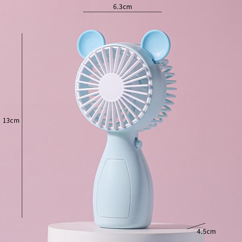 2025 New Hot-Selling Student Cartoon Handheld USB Fan with Large Lithium Battery and Lanyard