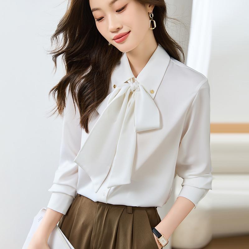 Women Blouses Shirts 2025 Spring Long Sleeve Women Blouse Shirt Turn Down Collar White Chiffon Blouse Shirt Women Tops J924