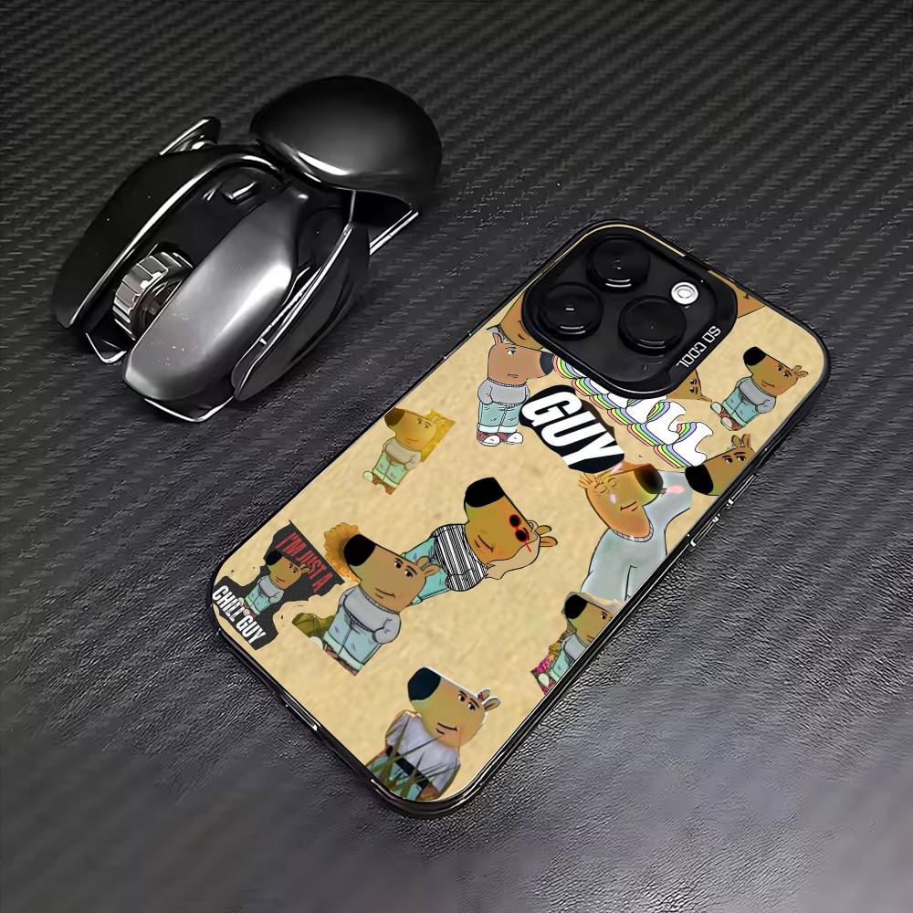 

Hot Chill Guy Phone Case For iPhone17,16,15,14,13,12,11 Plus,Pro Max Colored Silver Plated Inside Cover iPhone15plus