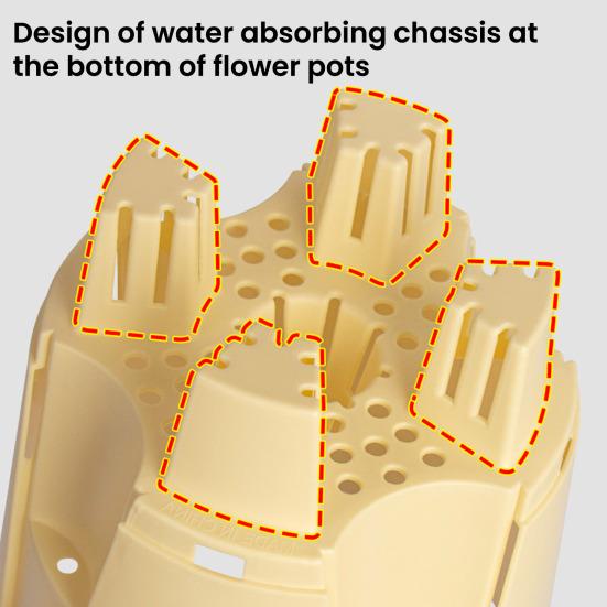 Self Watering Planter Flower Pot with Reservoir Saucer Ventilated Plant Pot for Phalaenopsis Indoor Orchids Home Balcony Office Desk