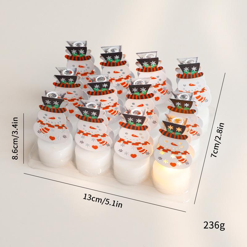 Christmas LED Candle Light with Santa and Snowman Figurines